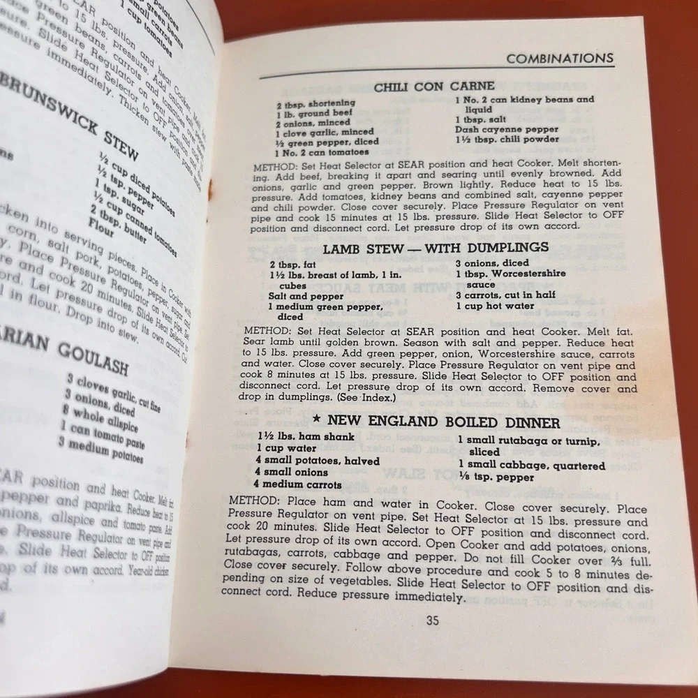 Vintage 1955 Presto Electric Pressure Cooker Model S-60 Recipe Book Instructions